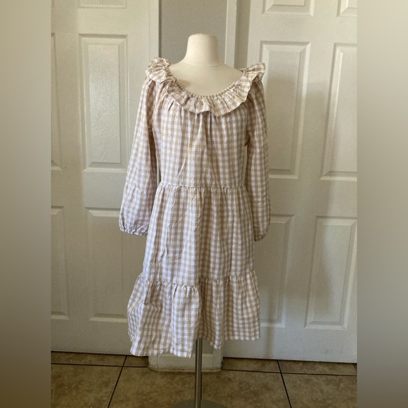 J.Crew Seersucker Ruffleneck Gingham Mini DressSuze 14 - Picture 4 of 10